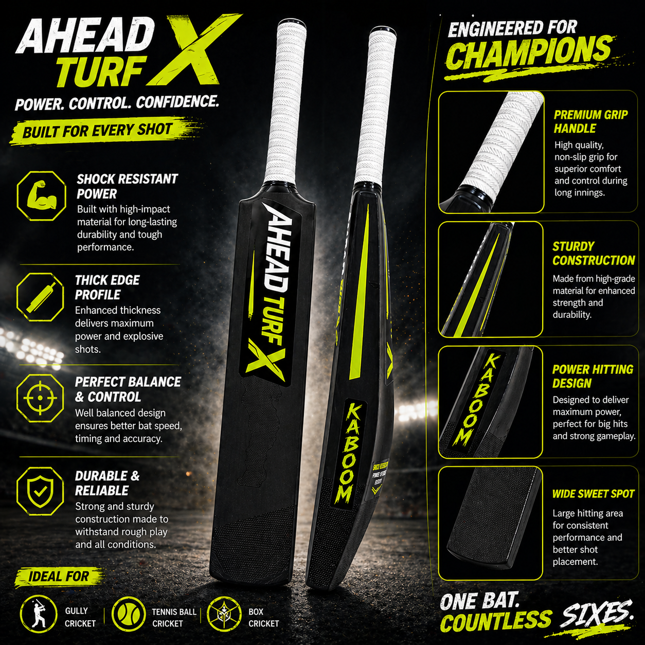 Ahead Turf X Plastic Cricket Bat