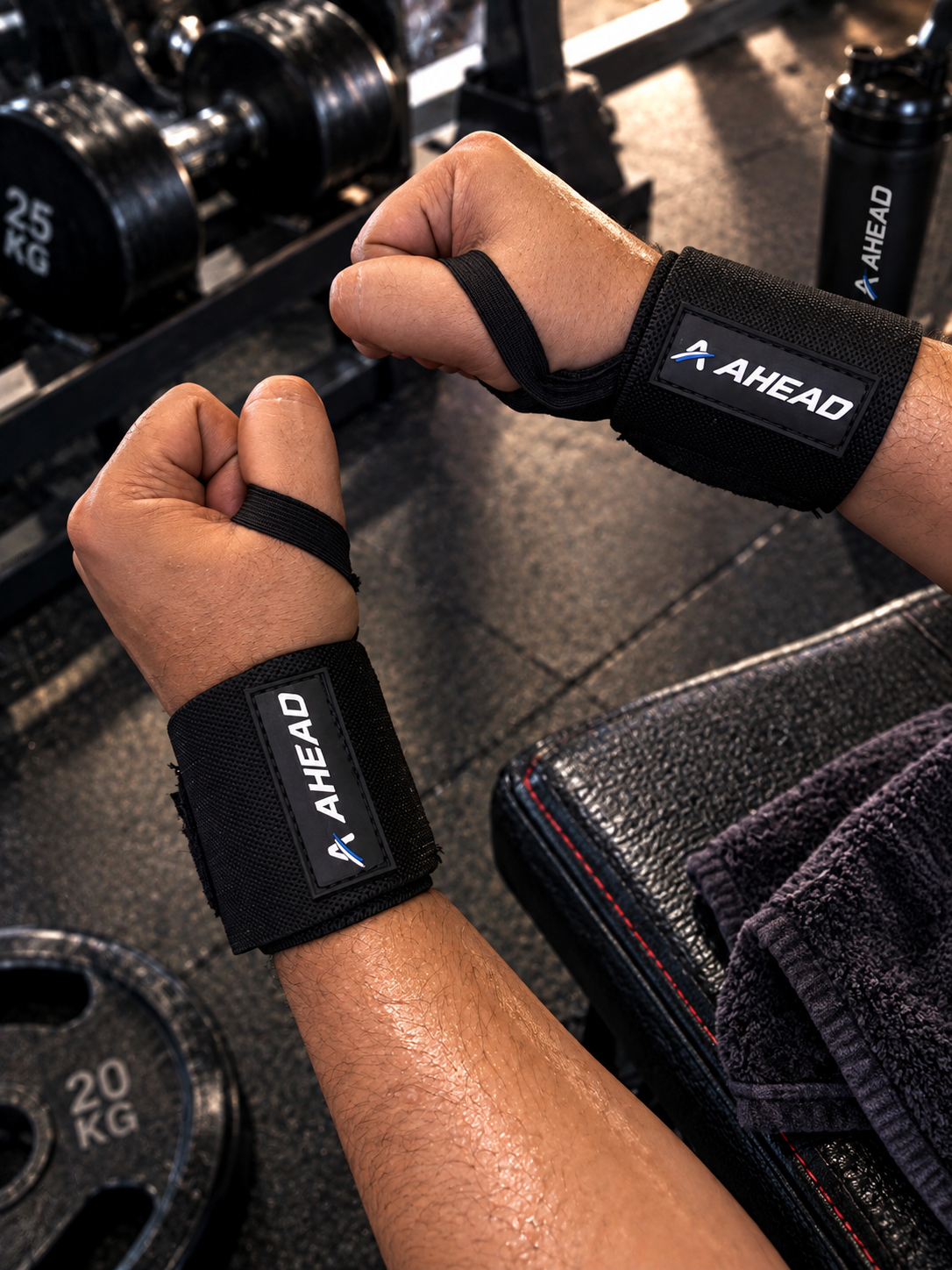 Ahead Labs Wrist Support Straps for Weightlifting Black