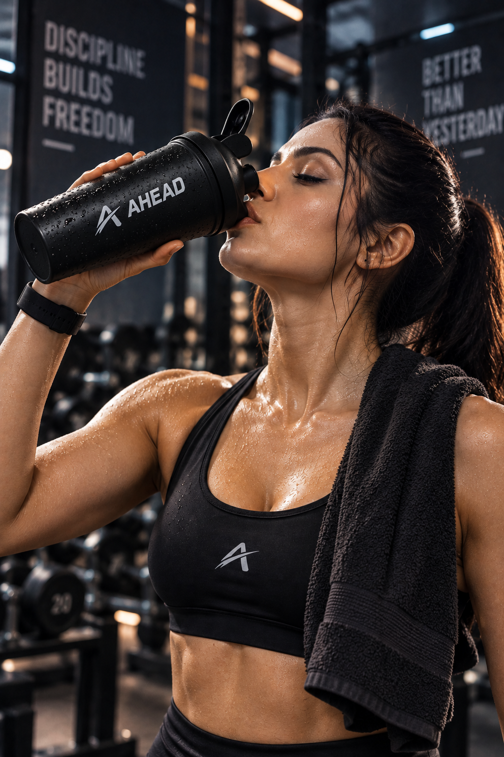 Ahead Labs Stainless Steel Protein Shaker 790ml BLACK