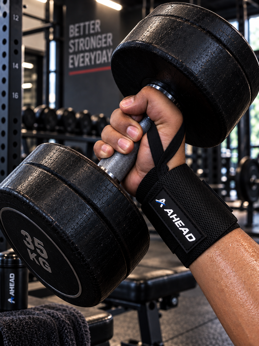 Ahead Labs Wrist Support Straps for Weightlifting Black