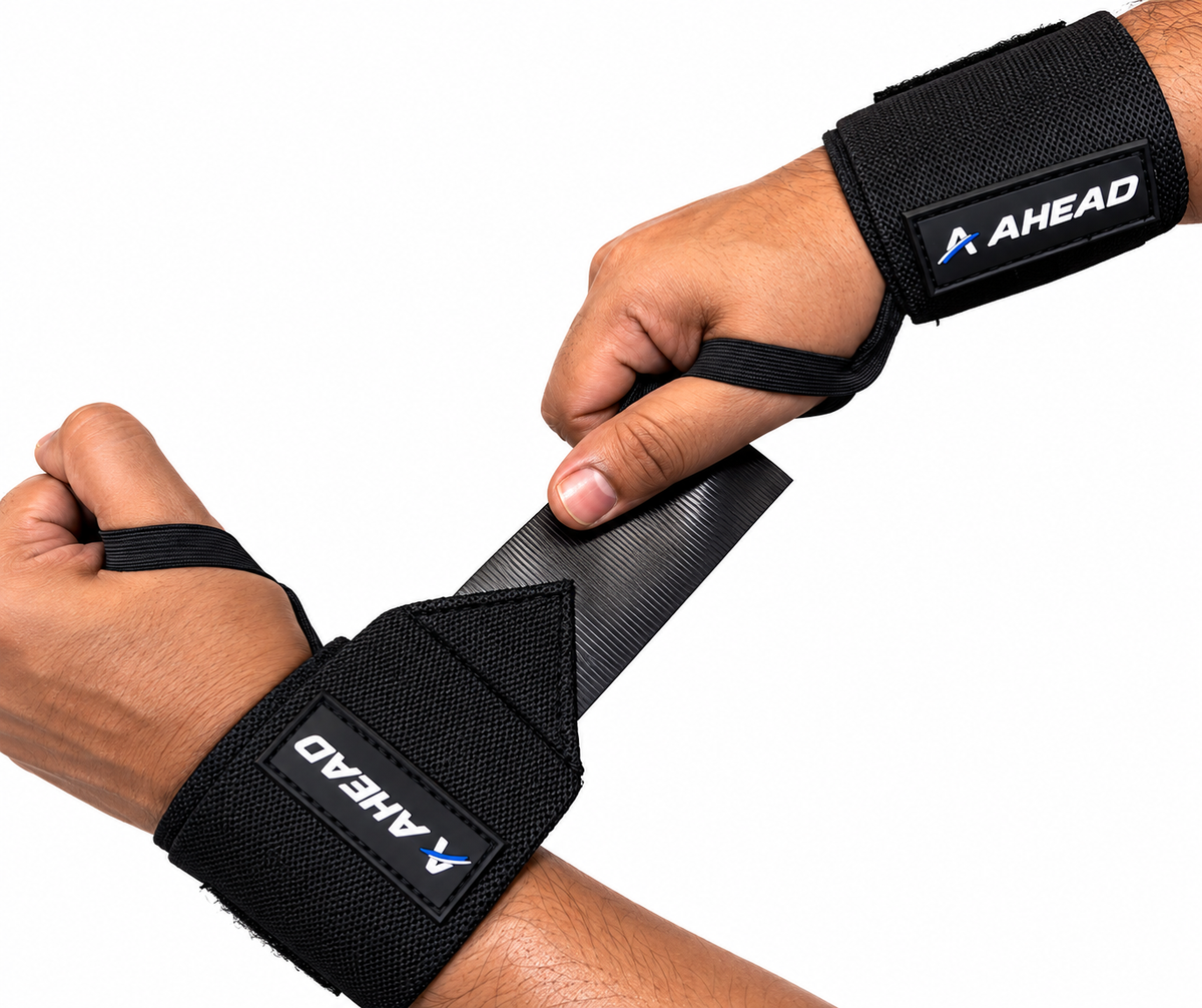 Ahead Labs Wrist Support Straps for Weightlifting Black