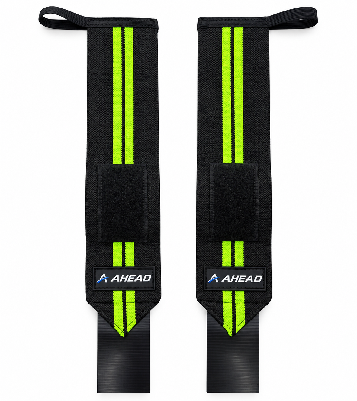 Ahead Labs Wrist Support Straps for Weightlifting Black/Green Striped