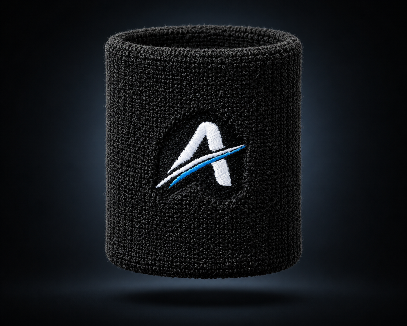 Ahead Active Unisex 3 inches Black Sports Wristband/Sweatband for Athletics/Gym Workout with Embroidered Logo