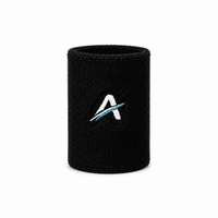Ahead Active Unisex 5 inches Black Sports Wristband/Sweatband for Athletics/Gym Workout with Embroidered Logo