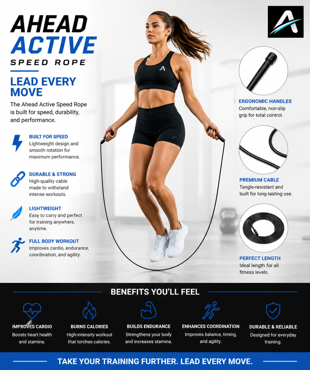 AHEAD ACTIVE SKIPPING ROPE / JUMP ROPE FOR MEN, WOMEN AND KIDS