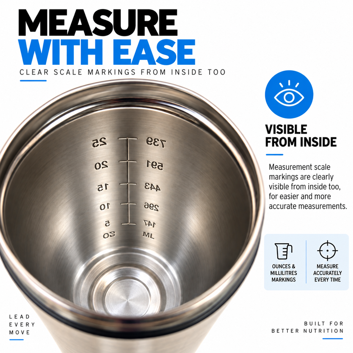 Ahead Labs Stainless Steel Protein Shaker 790ml
